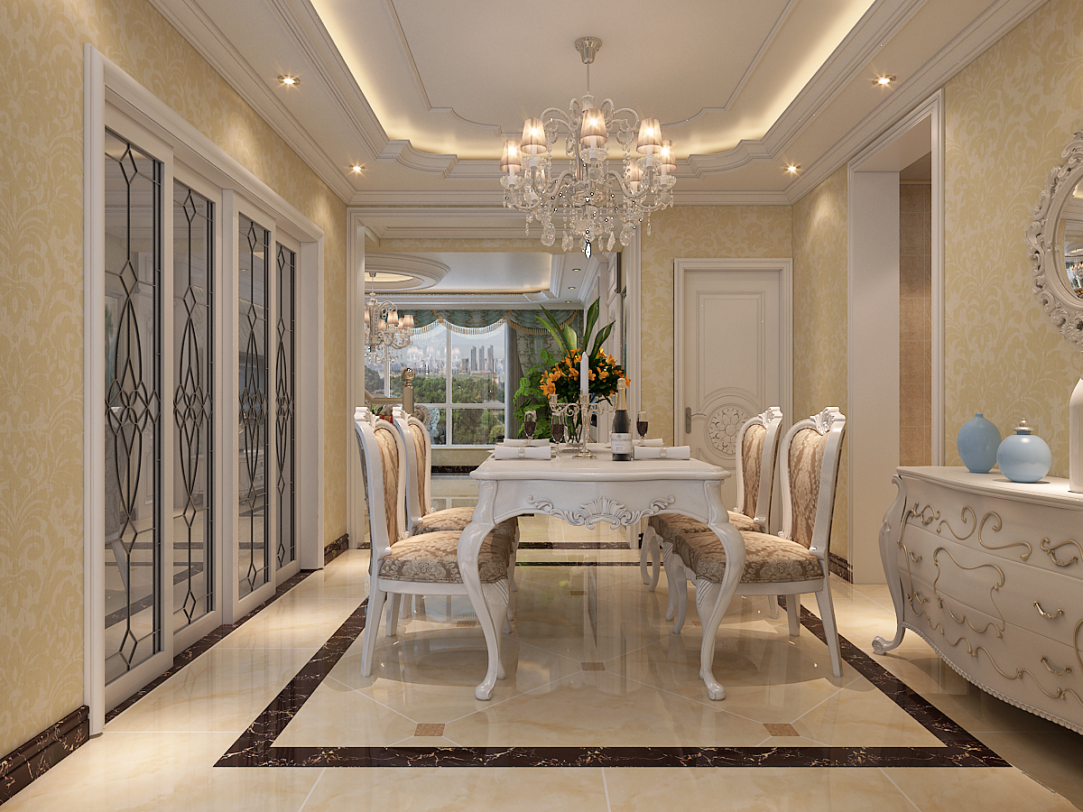 正定墅洋居禮245平米三室兩廳四衛(wèi)歐式風(fēng)格裝修效果圖