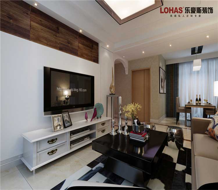 保利花園E區(qū)97平米兩室現(xiàn)代簡(jiǎn)約裝修效果圖