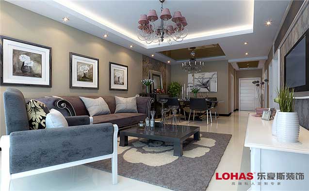 翠緹春曉88平兩室兩廳美式簡約裝修效果圖