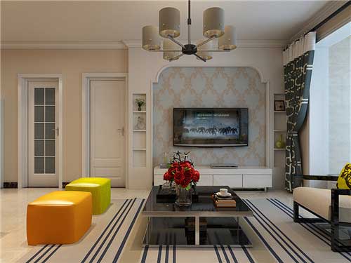 翠提春曉93平米兩室兩廳田園風格效果圖