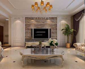 盛邦大都會218平米四室兩廳簡歐風格裝修效果圖