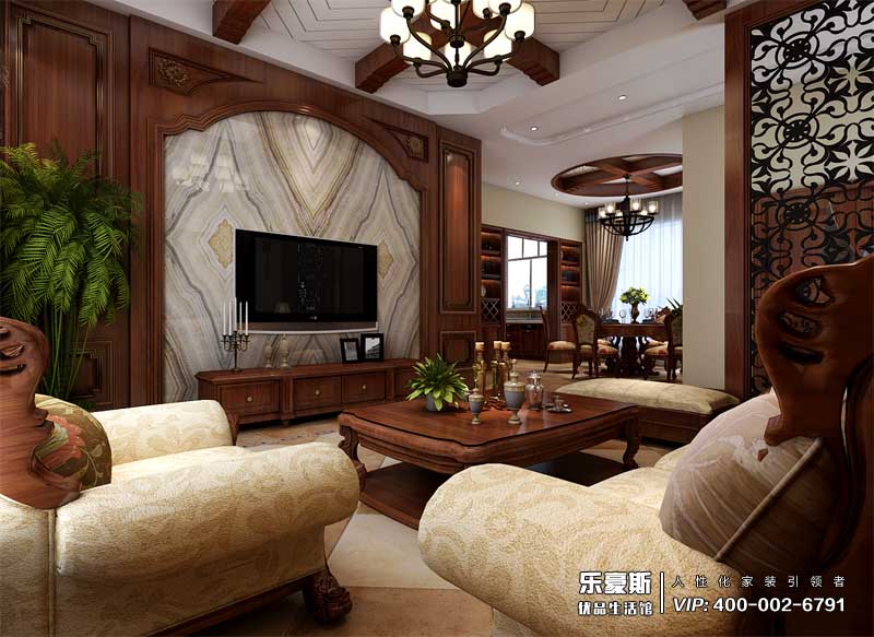 碧桂園別墅245平米美式風(fēng)格裝修效果圖