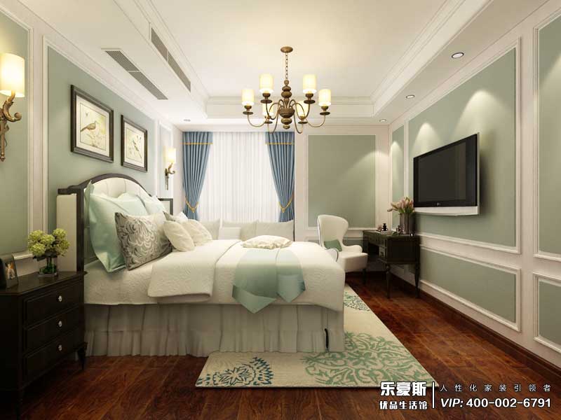 國際城148平米三室兩廳美式田園風(fēng)格裝修效果圖