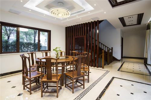 御河上院三室兩廳中式裝修效果圖