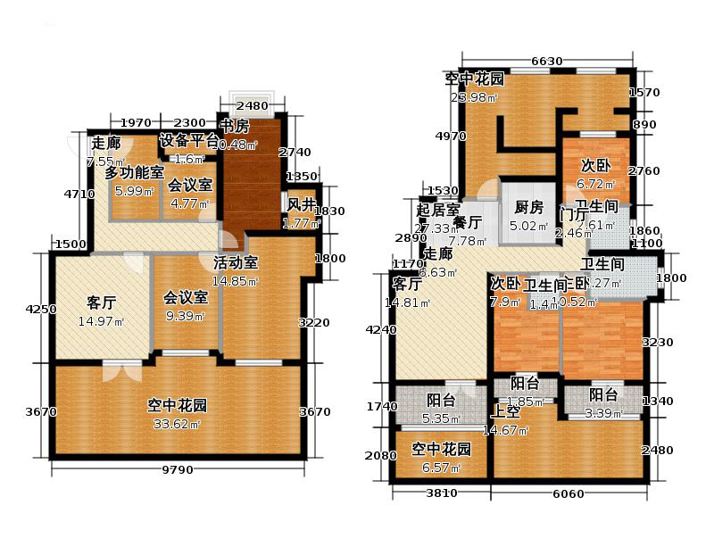 天下錦程4室3廳3衛(wèi)1廚226㎡戶型圖