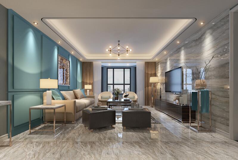 現(xiàn)代簡約裝修三室兩廳兩衛(wèi)樣板房