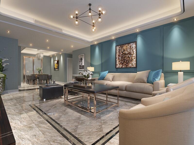 現(xiàn)代簡約裝修三室兩廳兩衛(wèi)樣板房