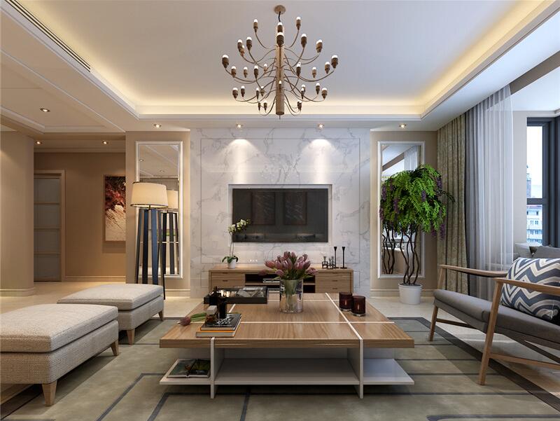 現(xiàn)代簡約裝修三室兩廳兩衛(wèi)樣板房