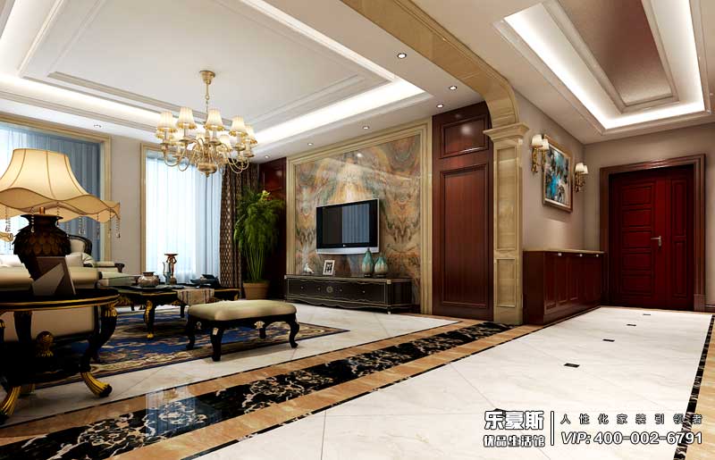 石家莊星河御城318平米美式裝修效果圖