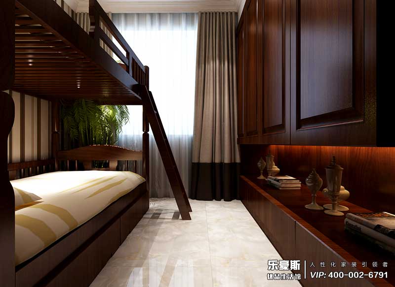 東勝紫御府168平米美式鄉(xiāng)村風(fēng)格裝修效果圖