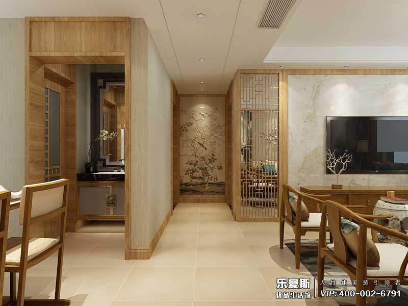 玫瑰灣140平米新中式風(fēng)格裝修效果圖