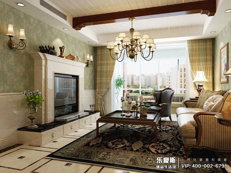 國仕山155平米美式風(fēng)格裝修效果圖