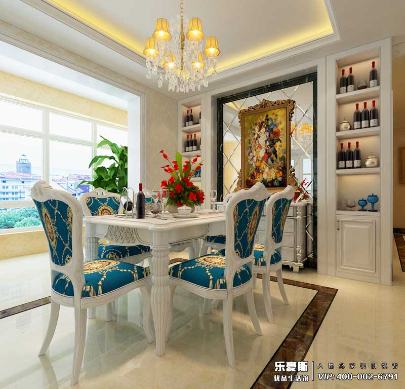 盛邦大都會139平米簡歐風格裝修效果圖