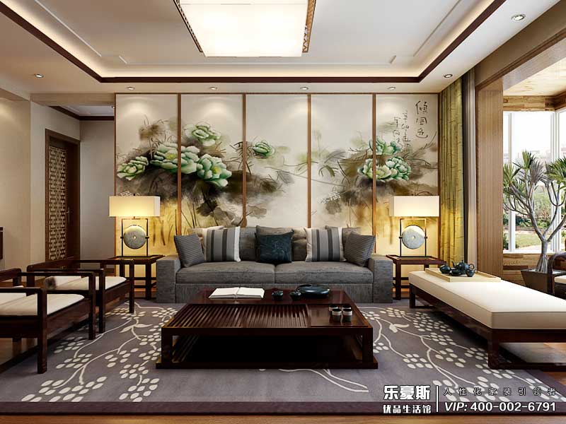 金海華府三室兩廳新中式風(fēng)格裝修效果圖