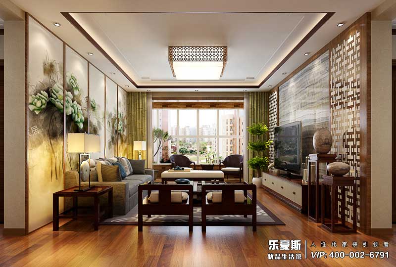 金海華府三室兩廳新中式風(fēng)格裝修效果圖