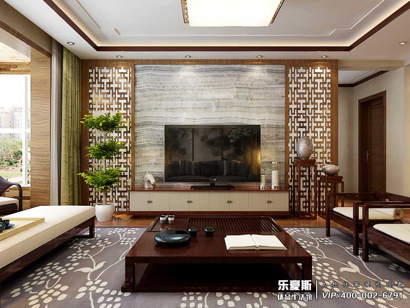 金海華府三室兩廳新中式風(fēng)格裝修效果圖