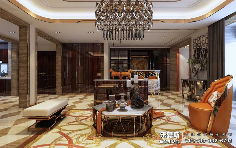 石家莊天山熙湖200平米后奢風格裝修效果圖_