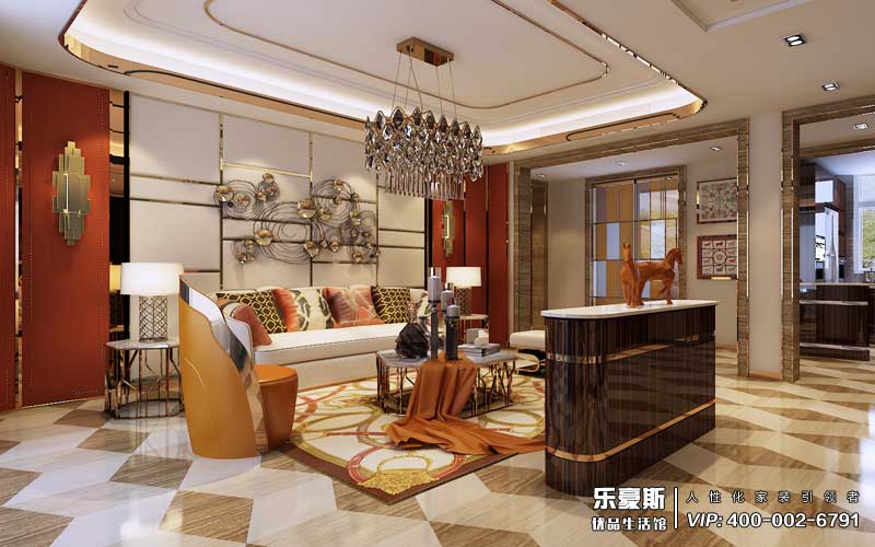 石家莊天山熙湖200平米后奢風格裝修效果圖_
