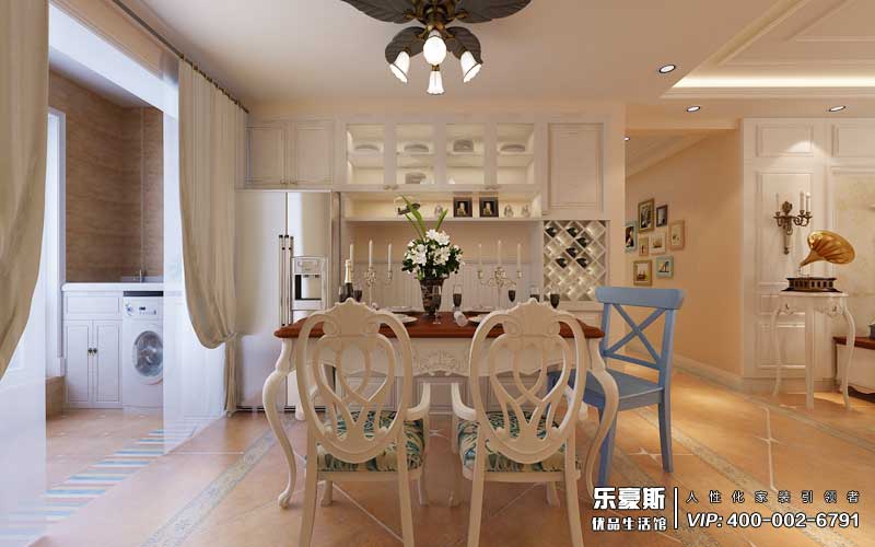 東勝紫御府118平米美式風(fēng)格裝修效果圖