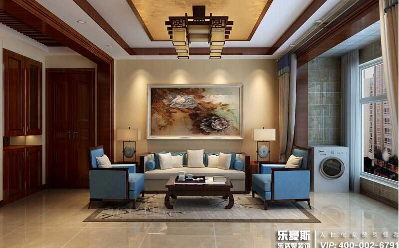 大吾川林溪語(yǔ)墅中式風(fēng)格別墅裝修效果圖