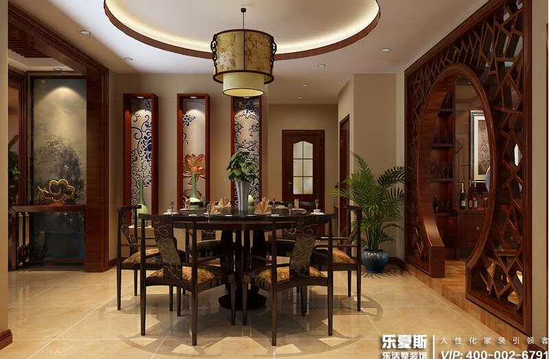 大吾川林溪語(yǔ)墅中式風(fēng)格別墅裝修效果圖