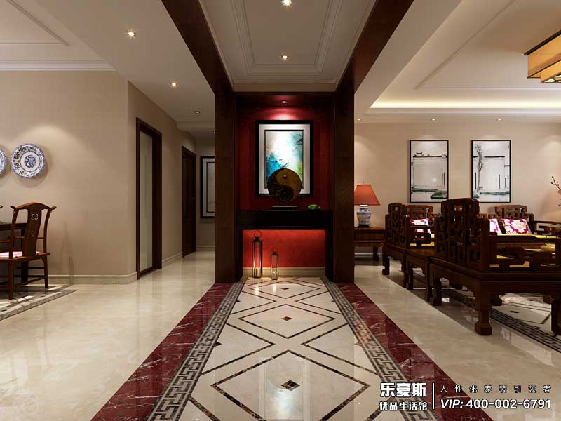 東勝紫御府168平米新中式風(fēng)格裝修效果圖