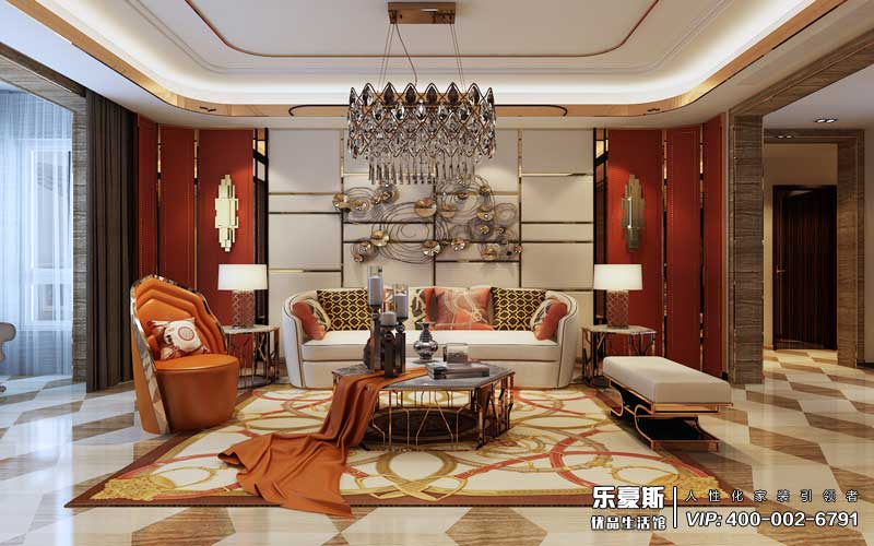 天山熙湖200平米后奢風(fēng)格裝修