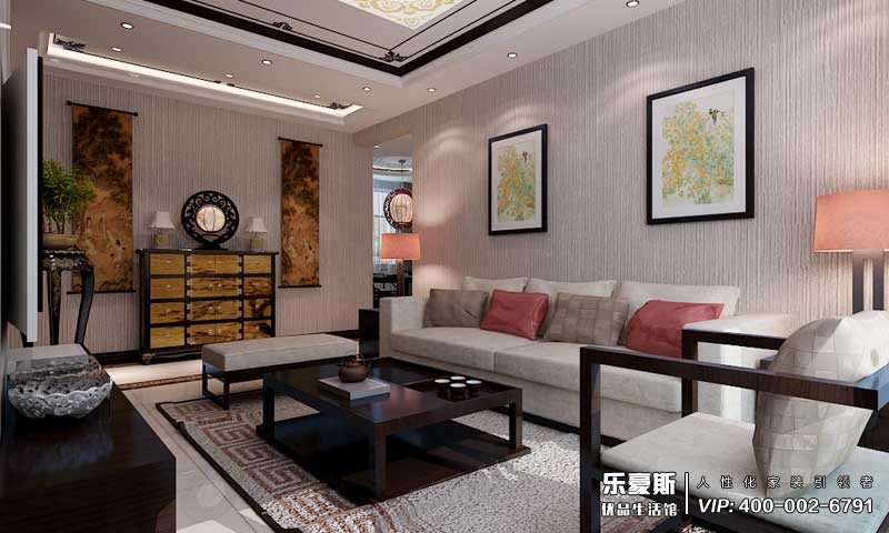 學(xué)府名城新中式風(fēng)格裝修效果圖