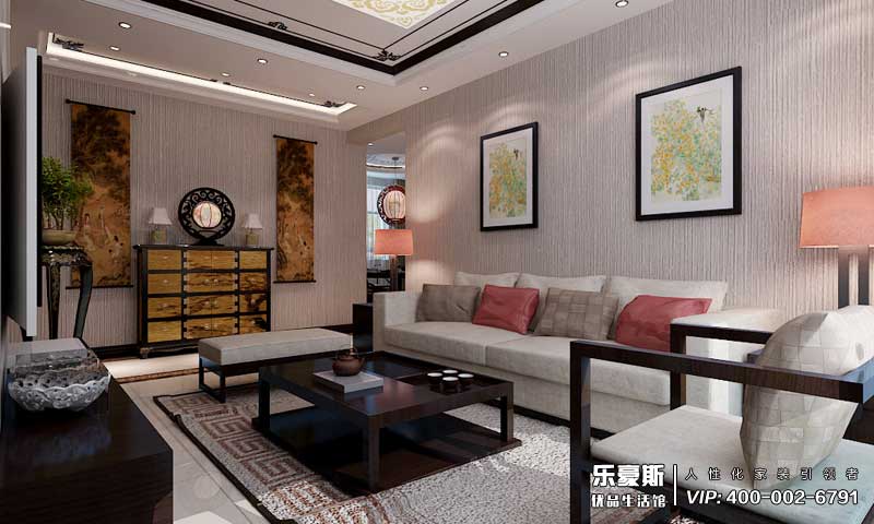 學(xué)府名城新中式風(fēng)格裝修效果圖