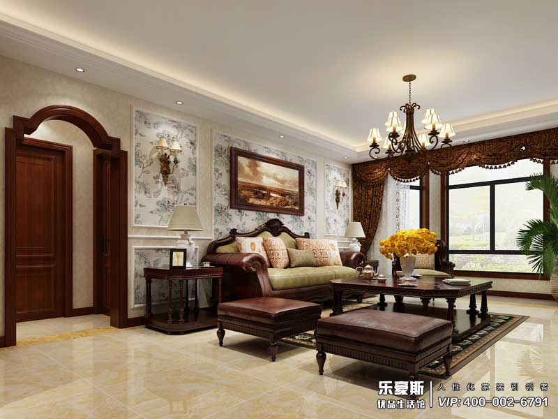 星湖國際花園美式風(fēng)格裝修效果圖