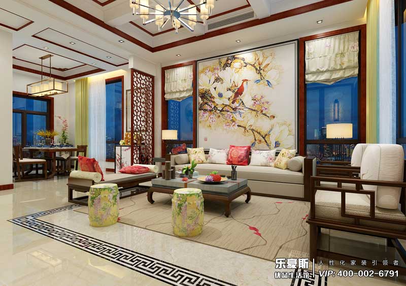 碧桂園208平米新中式風(fēng)格裝修效果圖