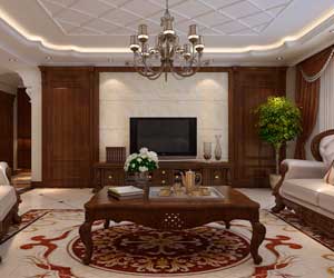 盛邦218平米美式風(fēng)格別墅裝修效果圖