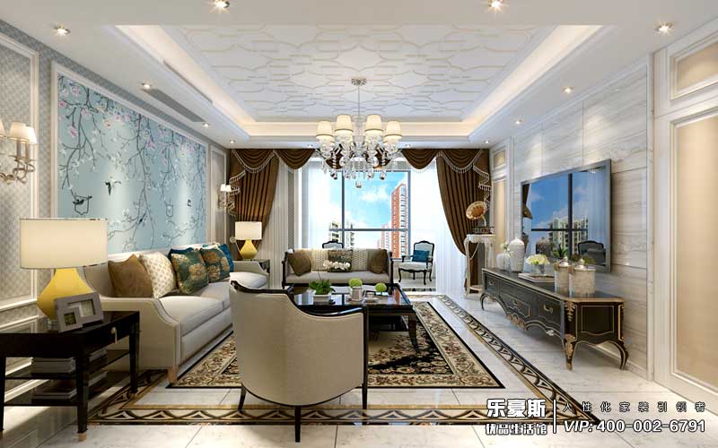 保利拉菲公館朗菲園后奢風(fēng)格裝修效果圖