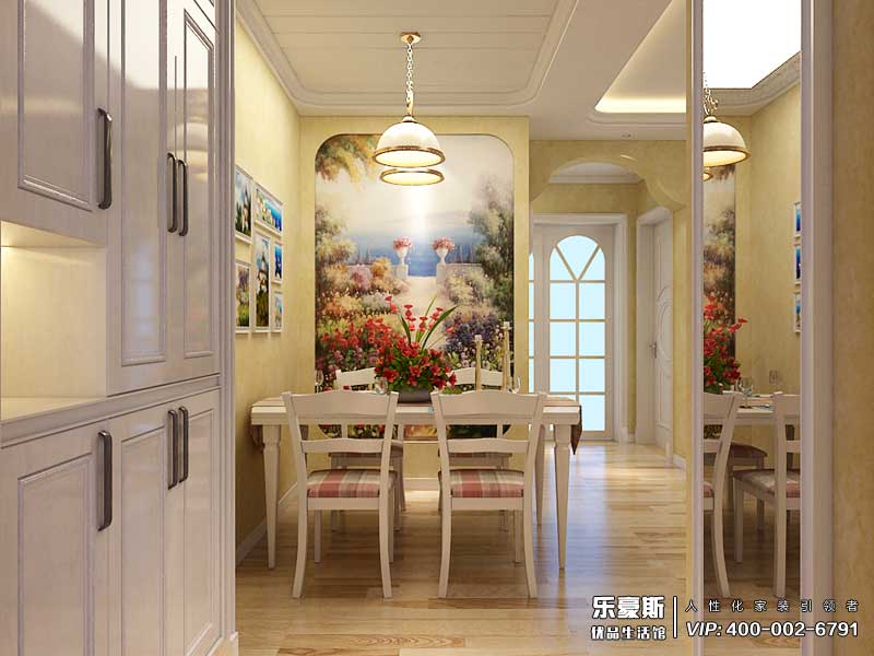 秀水名邸108平米田園地中海裝修效果圖