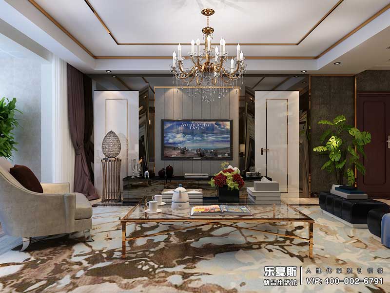 天洲視界城180平米后奢風(fēng)格裝修效果圖