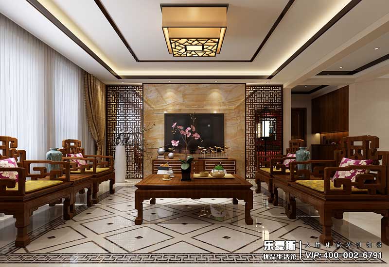 瀚唐三期200平米新中式風格裝修效果圖