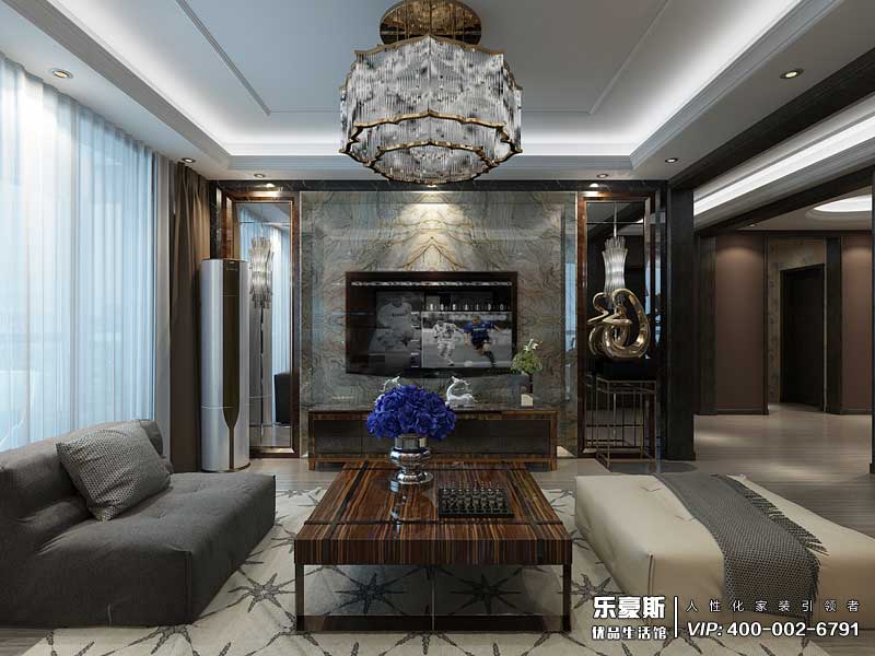 觀峰嘉邸后現(xiàn)代風格裝修效果圖