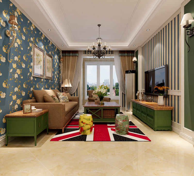 上東區(qū)98平米兩室一廳田園風(fēng)格