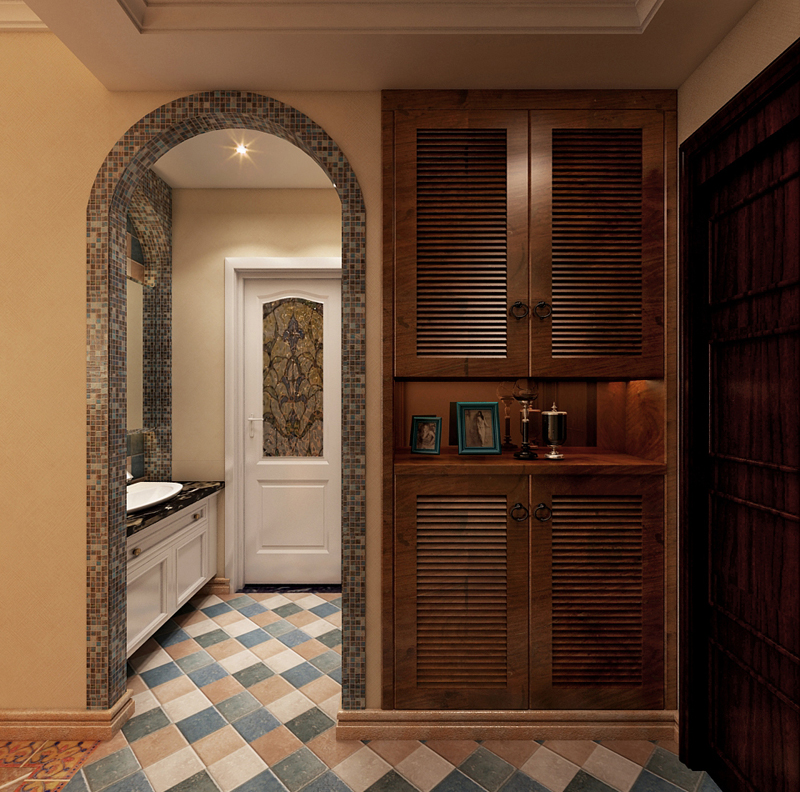 萬達廣場小區(qū)B北區(qū)98平米兩室兩廳美式混搭