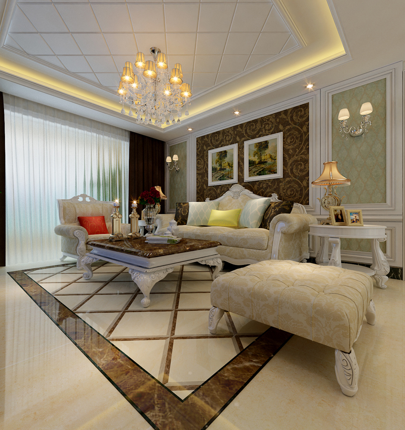 盛邦二期139平米三室兩廳簡歐風格 盛邦二期139平米三室兩廳簡歐風格