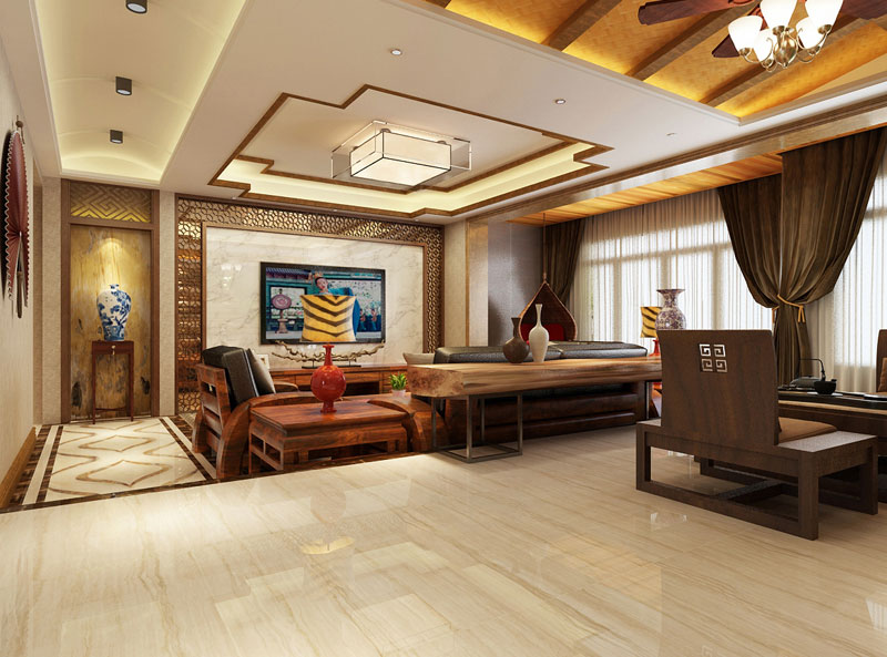 七十九號院小區(qū)148平米三室兩廳新中風格