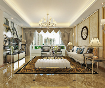 正定墅洋居禮別墅360㎡中式裝修效果圖