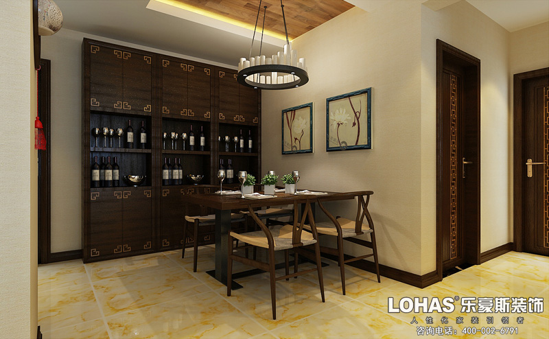 紅星國際三室中式裝修效果圖