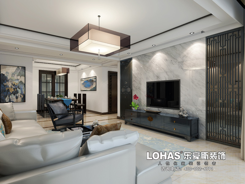 啟銳園小區(qū)135三室兩廳新中式簡約風(fēng)格