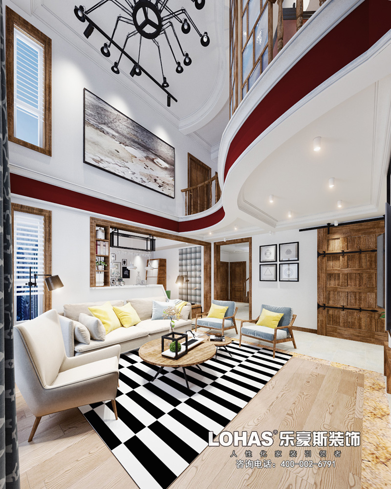 卓達(dá)明郡200平米越層北歐風(fēng)格