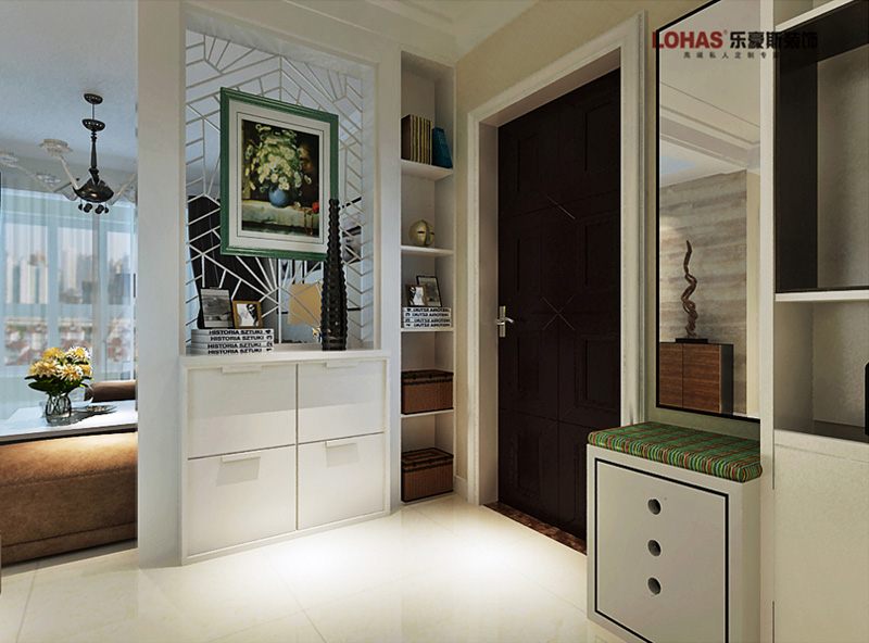 保利花園92㎡兩室兩廳現(xiàn)代簡(jiǎn)約裝修效果圖