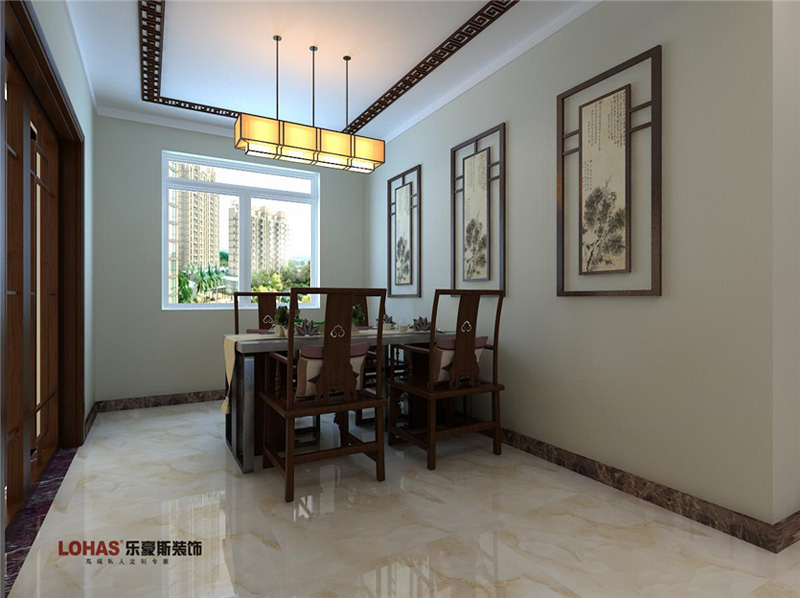 康泰小區(qū)100平兩室兩廳中式裝修效果圖