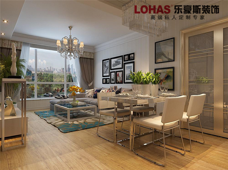 上東區(qū)98平米兩室現(xiàn)代風(fēng)格裝修效果圖