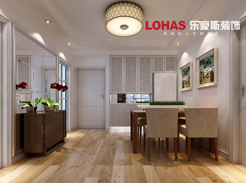 泰豐觀湖92平兩室兩廳現(xiàn)代簡約裝修效果圖