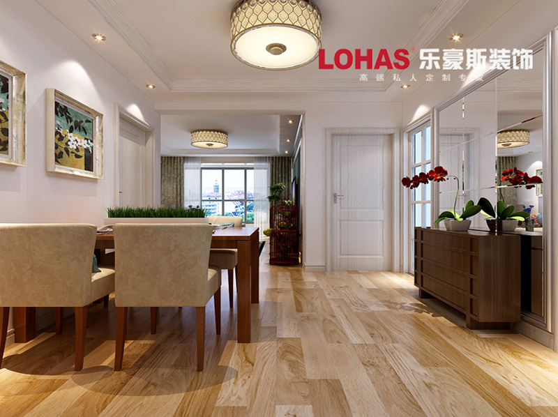 泰豐觀湖92平兩室兩廳現(xiàn)代簡約裝修效果圖